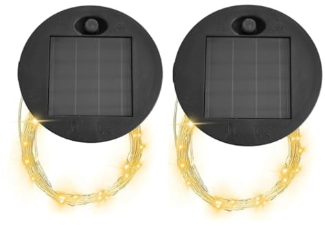 Lergas Solarleuchten Ersatzteile, Solar Giesskanne für Außen Ersatz Top, Wasserdicht Solarlichterkette Outdoor Ersatzdeckel, 7 cm Ersatz Solarmodul für LED Giesskanne Garten Solar Außen (2 Stück)