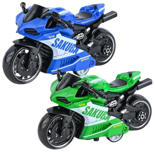 Danbghyuo Motorrad Spielzeug für Kinder,2 PCS Friktion & beweglicher Fahrer-Figur,motorrads Modell spielzeugs Mini Moto Geschenk,Spielzeug-Motorrad für Kinder Weihnachten GeburtstagParty Geschenke
