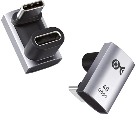 Cable Matters 40Gbps Adaptador USB-C 180° en U Acodado, 4K@240Hz, Pack, 7mm | 180 Grados [4K@240Hz vídeo, 240W carga, 40Gbit/s datos] USB4-cable, compatible con TB4, iPhone 17/16, Steam Deck