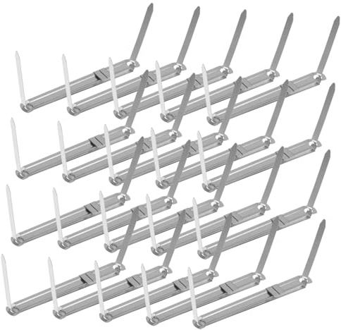 WEKAMOS 50 Stück Metall Heftstreifen Aktenordner Klammern Vielseitige Papierordner Clips für Büro und Schule Professionelle Dokumentenbindung Flexible Scrapbook Ordner Zubehör