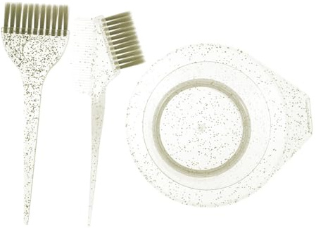 DECOMELODY Colorazione Capelli con Ciotola Trasparente e Pennello Setole Flessibili Kit Riutilizzabile per Salone e Uso Domestico