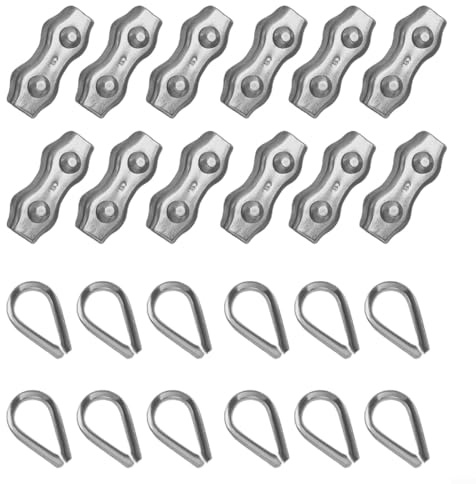 Kit de clip de cuerda de alambre dúplex de acero inoxidable 304 con dedales para cuerdas M2 M5, máquina dobladora y equipo de trabajo de metales (M5)