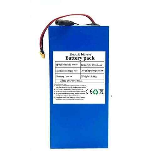 52V Batteries Au Lithium pour Vélos Électriques 14S5P Batterie Haute Puissance Remplaçable 55000Mah Batteries Au Lithium pour Trottinettes Pliables XT90