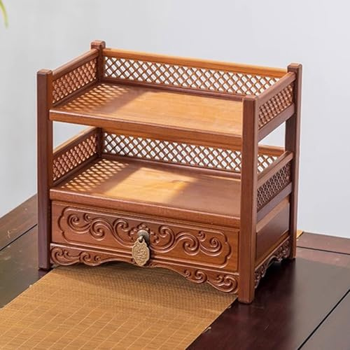RTTZBOZ Buddhistischer Altartisch mit Schublade, Pooja-Tisch für Zuhause, Altarregal für Gebete, Wahrsagerei, Verehrung Oder Möbelstück zur Präsentation(Brown,29cm/12in)