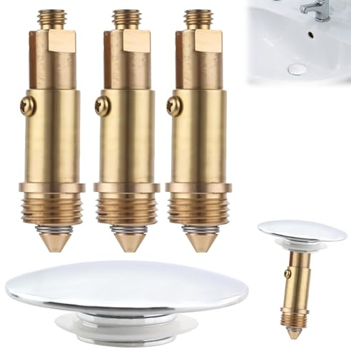 4 PCS Pop Up Sink Plugs(66mm), Basin Pop Up Click Clack Slotted Plug Bolt Assembly, Bath Tub Plug Replacement for Washbasin