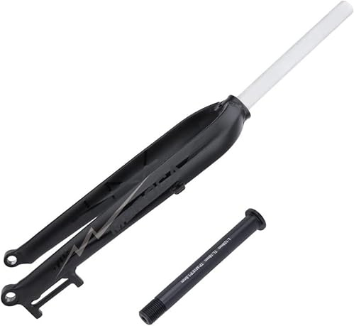 CUCKQUIC Fourche Rigide pour VTT/Vélo de Route en Alliage d'aluminium, axe traversant 100 mm (1-1/8), Filetage 28,6 mm, Tube Droit sans Filetage, Frein à Disque, Fourche Avant VTT ultralégère. A
