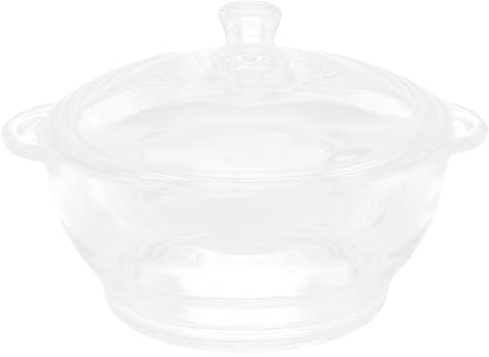 PRETYZOOM Casserole en Verre Multifonction pour Plaque de Cuisson Couvercle, pour Mijoter Soupe, Pâtes et Plats Maison, Taille L