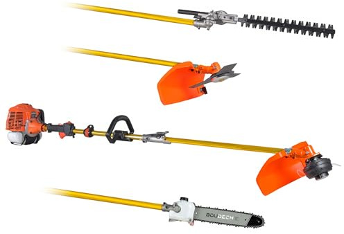 Boudech® Monster 620 - Decespugliatore Multifunzione a scoppio 4 in 1 Motore 2 Tempi con Disco 3T Tesina batti e vai Svettatoio e Tagliasiepe