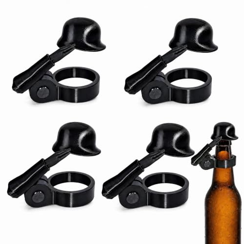 4 Stück Soldat Salut Bierflaschenverschluss, Bierflaschen Helm Wiederverwendba Staubdich Flaschenverschluss für Party Grillparty Geschenk