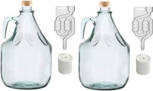 SET 8tlg. FLASCHE GÄRBALLON + STOPFEN + GÄRRÖHRCHEN + SCHRAUBVERSCHLUSS 5L BDG5Z