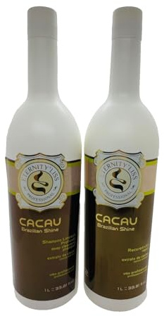 Eternity Liss Kit de cuidado del cabello Cacau brillo brasileño (2 x 1 litro)