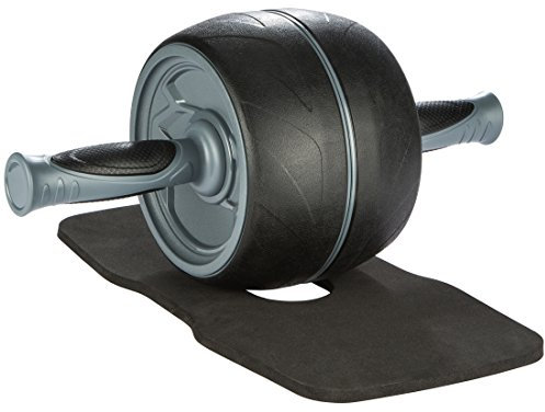 Ultrasport Premium Bauchtrainer AB Roller Inkl Knieauflage und Trainingsanleitung, Schwarz, Einheitsgröße