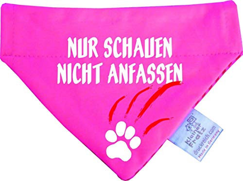 Hunde Durchzugstuch (Fb: pink-Navy) (Gr.L - 28 x 20 cm) Nur schauen Nicht anfassen