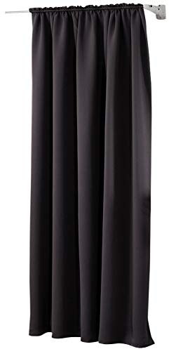WOLTU Verdunklungsvorhänge mit Kräuselband Blickdicht 135x225cm Anthrazit | Blickdichte Gardinen Abdunkelnd 250g/m² schwerer Thermovorhang Hitzeschutz für Wohnzimmer Schlafzimmer 225cm Lang (1 Stück)