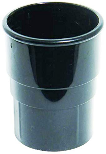 FLOPLAST 68mm Round Gutter Pipe Socket - Black - Pack of 2