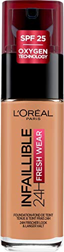 L'Oréal Paris Infaillible 24H Fresh Wear Make-up 275 Rose Amber, hohe Deckkraft, langanhaltend, wasserfest, atmungsaktiv, 30ml