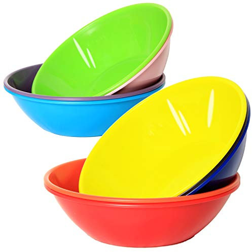 Youngever 9 Pacchi 800ML Ciotole di Plastica, Terrina Plastica, Ciotole per Cereali in 9 Colori Assortiti (Arcobaleno)