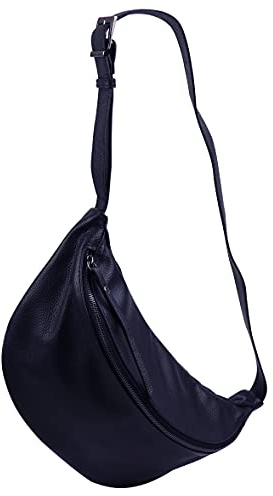 SH Leder echt Leder Damen Unisex Brusttasche für Festival Reise mittelgross Hüfttasche Crossbody Bag Frauen Ledertasche 37x21cm Fania G697