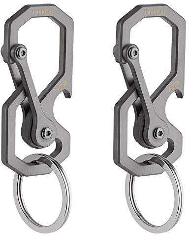 Tibitdeer Titan-Karabiner,Schlüsselanhänger,Flaschenöffner,2 Packungen,Nützlicher Schnellverschluss,Schlüsselclip,Schlüsselhalter, Titan,Robust,Ultraleicht,Schlüsselanhänger Für Camping,Wandern
