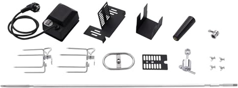 Primaster Grillspieß-Set 80 cm Edelstahl Elektrisch Drehspieß Spieß