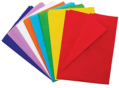 Baker Ross FC749 Krepppapier in Regenbogenfarben - 8 Blatt, Blattgröße 100 cm x 50 cm, Buntes Bastelpapier Set für Kinder und Erwachsene zum Basteln