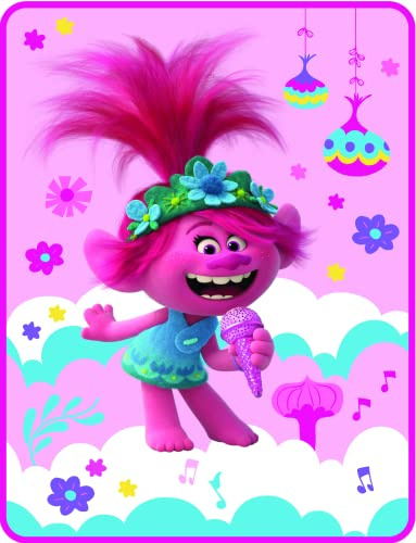Trolls Throw Micro Plush Raschel Blanket Singing Duo