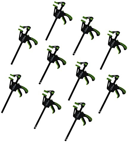 TRUTZHOLM 10er Set kleine Einhandzwingen mit Soft-Grip-Griffen 35x105 mm Spannbereich: 0 bis 105 mm | Dehnbereich: 71 bis 190 mm