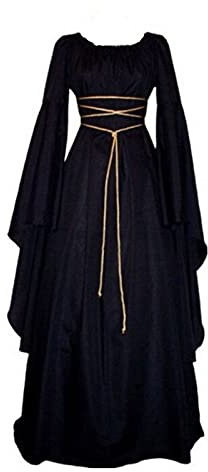 Disfraz medieval renacentista para mujer, disfraz de Halloween, vintage, gótico, elegante, tradicional, irlandesa, victoriana, princesa, vestido largo, vestido de palacio, bruja Bellatrix Lestrange