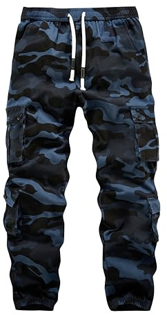 APTRO Pantalon cargo camouflage pour homme - Pantalon de loisirs - Taille élastique - Pantalon de travail long en coton - Pantalon de jogging avec 8 poches - LT23