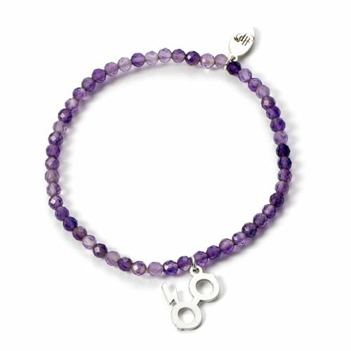 HARRY POTTER Kristall-Armband mit Blitzbolzen und Brillen-Charm, Einheitsgröße, Sterlingsilber, One Size, Aus Sterlingsilber