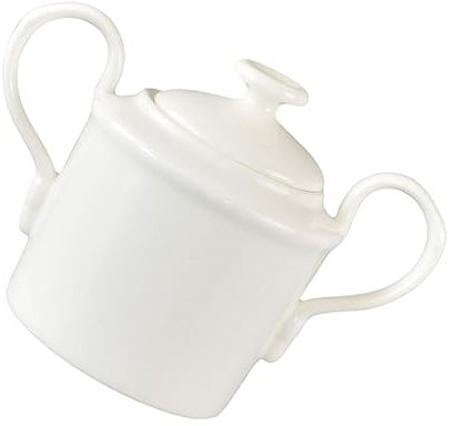IMIKEYA 1stk Kaffeewürfelglas Crème Brûlée Gerichte Küchenversorgung Behälter Mit Deckel Bonbonbehälter Glas Salzbehälter Dessertschale Nachtisch Keramik Gewürze Weiß