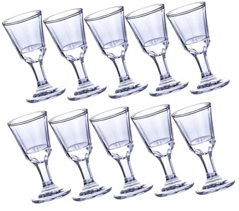 PRETYZOOM 10pezzi Bicchierini in Vetro Per Liquori Calici Piccoli Resistenti Design Elegante Per Uso Domestico e Pub