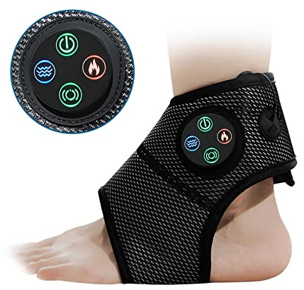 Masaje Inteligente de Tobillo, vibración eléctrica, compresa Caliente, Aparato ortopédico, Masaje de Tobillo, Masaje de pies, para recuperación de Lesiones, Alivio de la Fatiga del Dolor