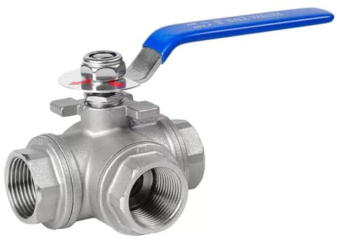 Vanne À Bille À 3 Voies 1/4 3/8 1/2 3/4 1 1-1/4 1-1/2 2, Vanne À Trois Voies De Type T en Acier Inoxydable 304, 1 Pièce(DN25)