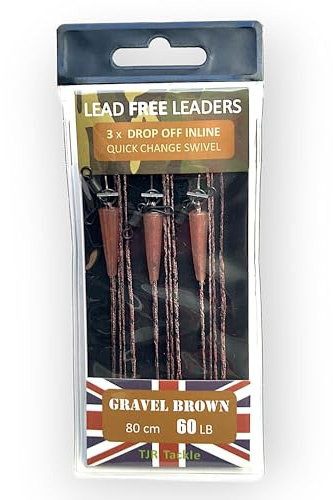 TJR tackel karp ledare solid väska blyfri avlämning QC svängbar 3 per paket ... (Grus brun)
