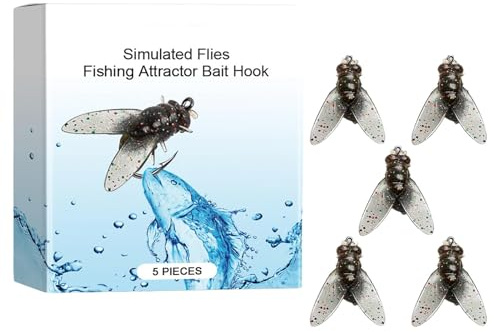 Fishing Fly Lures - Fly Fishing Lures Artificial Fishing Lures - 1.5 x 1.5 cm Simulated Fishing Attractor Bait Hooks, Bass Fly Fishing Lures, Topwater Bass Bass Bass Lures for Lakes