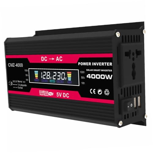 SOLUSTRE 1satz Titel Auto Wechselrichter Mit LCD Display USB Schnellladeanschlüssen Intelligentem Kühlventilator Für Camping Und Outdoor-aktivitäten