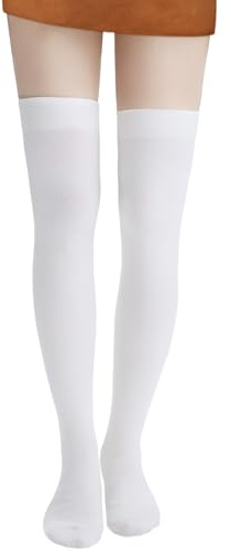 DRESHOW Damen Extra Lange Socken Überknie Lange Kniestrümpfe Overknee Strümpfe Retro Schüler Überknie Strick Socken