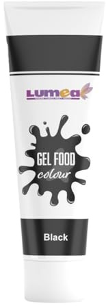 Lumea Lebensmittelfarbe, 30g, 21 Farben, zuckerfrei, wiederverschließbare Tube für Zuckermasse, Fondant & Co. (Schwarz)