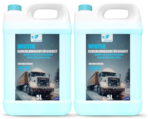 10 Lliter Scheibenfrostschutz Gebrauchsfertig -22° Frostschutz Reiniger | Fertige Scheibenwaschflüssigkeit | Winter-Scheibenreiniger 2x 5 L | 2x 5 Liter Winter Scheibenfrostschutz