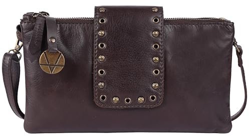 Umhängetasche aus echtem italienischem Leder, Boho-Stil, mit Nieten, stilvoll, langlebig und perfekt für den täglichen Gebrauch für Damen