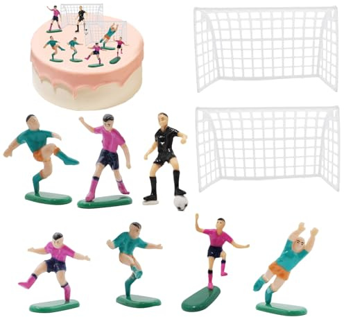 Tortendeko Fußball, 9 Stück Tortenaufleger Fußball Team in Rot Kuchen Deko Fußball für Fußballfans Kindergeburtstag Sportevents und Partys perfekt für Torten Cupcakes und Fan-Dekoration