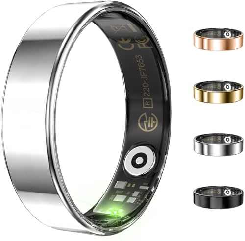 Health Activity Fitness Tracker, Ultra-thin Smart Ring for Women Men, Fitness Ring with Sleep Tracker, 24/7 Heart Rate Monitor, Step Counter, Calorie Pedometer, No APP Fee, for iOS Android(Silver #11)