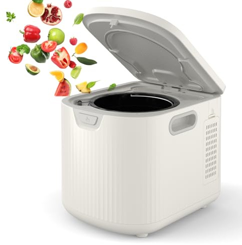 Homfan 2.5L Electric Composter Countertop, 3 Modes Kitchen Smart Compost Bin with Auto Cleaning, LED Display, Turns Kitchen Waste Into Dry Manure, Low Noise Food Waste Compost Machine