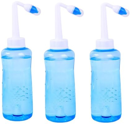 Neti Pot Sinusspül-Set, 500 ml, Nasenspül-Set, Nasenreiniger, Druck-Sinus-Bewässerungssystem, Nasenspülung für Erwachsene zur Linderung von Verstopfung und Allergien, Nasenspülung, 3-teilig