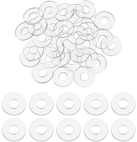 PATIKIL Rondella Piatta 4 Mm DI 10 Mm DE 0.5 Mm Spessore Trasparente | 200 Pz Rondelle In PVC Plastica, Per Doccia Barre Asciugamani Grommetti Ferramenta, Per Guarnizione Spaziatore Tondo