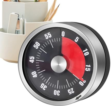 Temporizador para cocina, temporizador mecánico visual para cocinar, reloj de cuenta regresiva con alarma fuerte para el hogar, preparación de comidas, aula, sala de estudio, gimnasio, dormitorio
