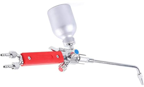 YiAndeli Torcia per Saldatura A Spruzzo di Polvere Metallica con 3 Ugelli di Saldatura, Pistola per Saldatura A Fiamma Ossiacetilenica Saldatrice A Fiamma, QH-2/h, 470 MmRed,1