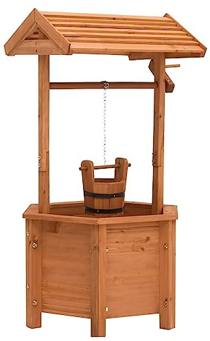 Générique Jardinière à puits à Souhait de Jardin 40x40x84cm Bois de Sapin Maison & Jardin Décorations Décorations de pelouse & Sculptures de Jardin (Poids 4.4KG)
