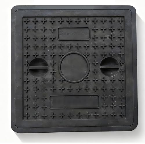 MMXYNXYD Ensemble Couvercle Regard Carré de 30 X 30 cm, Couvercle Fosse Septique Plastique, Plaque D'égout Antidérapant Encastré pour Cour, Jardin et Pelouse